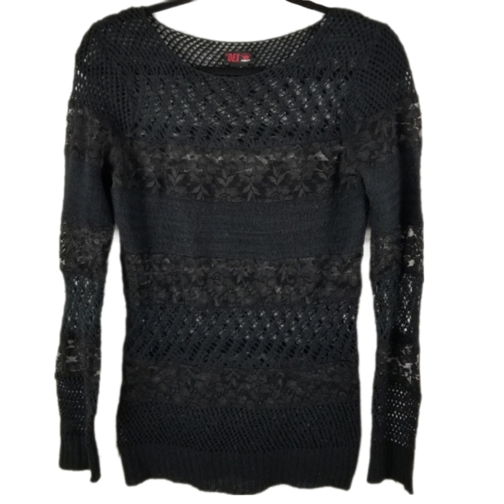 DEX | loose knit lace long sleeve top